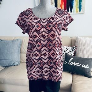 Japna Geomentric Print Boxy Blouse